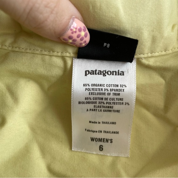 Patagonia Light Yellow Button Up Short Blouse 6 - Picture 9 of 13